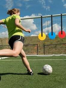 1 Set de círculo de entrenamiento de fútbol ajustable en longitud, para mejorar la tasa de acierto, accesorios de entrenamiento de fútbol - Multicolor - Ver 1