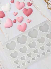 1/2/5pcs Set Heart-Shaped Silicone Mold, DIY Chocolate, Fondant, Cake Decoration Baking Mold