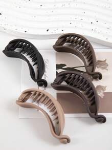 1/4pcs Matte Simple Banana Shape Hair Clips, Elegant All-Match Versatile Daily & Casual Gathering Hair Accessories