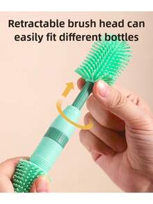 KUNT 1 Set Portable Newborn Baby Bottle Brush Storage Box Kit, Baby Nipple Brush Draining Rack Travel Accessories - Multicolor - View 6