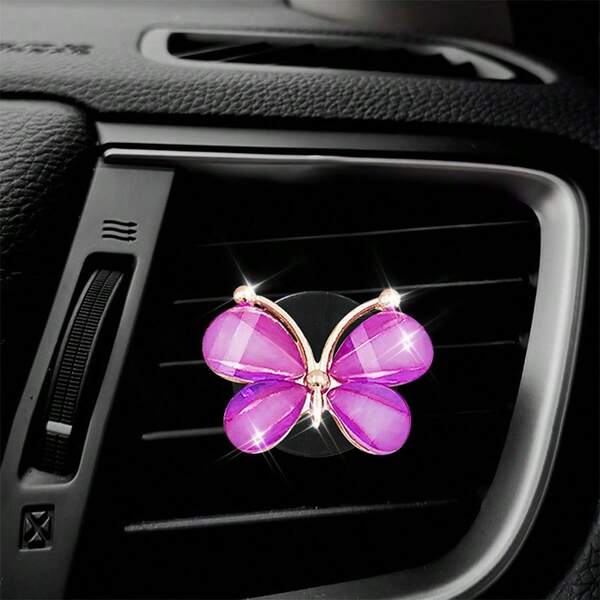 2pcs Cute Butterfly Design Car Fragrance Clip, Car Air Vent Mounted Aromatherapy Clip