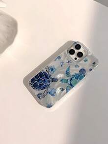 1 件透明柔软亮光 IMD 手机壳，带海龟海滩图案，防水、防指纹、防刮擦，夏季 - 彩色 - 查看 2