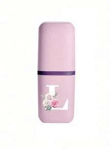 Portable Travel Toothbrush Case, Printed With A-Z Letters And Floral Patterns, Bathroom Accessories, Outdoor Travel Toothbrush And Toothpaste Storage Box, Letter Series Printed Dust-Proof Organizer Box, Travel Essential, Back To School Supplies, Holiday Camping Must-Have, Mini Summer Vacation Items, Bathroom Accessories, Home Goods And Storage