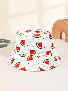 1pc Women Watermelon Printed Reversible Bucket Hat, Sun Protection Casual Versatile Summer Hat For Outdoor Use - Multicolor - View 15