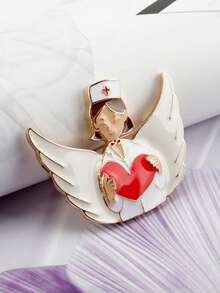 一個創意男性醫療器械針筒造型胸針，個性化幾何領帶包徽章配件 - 卡通注射器胸針 - 查看 14