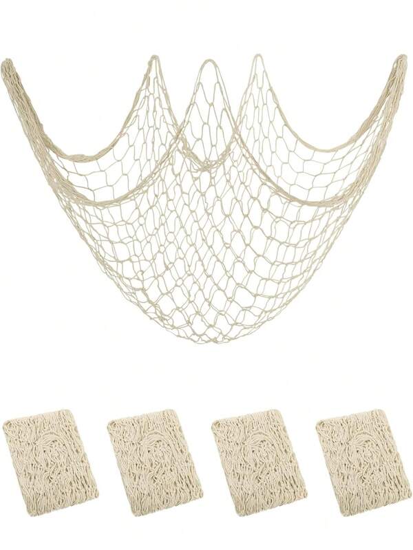 1PC Natural Fishnet Wall Decoration, Marine Theme Wall Hangings Fishnet Party Decoration, Pirate Party, Wedding, Photography Decoration, Home Decoration, Table Centerpiece, Room Decoration, Wall Decoration, Hawaiian Party Decoration, Theme Party, Birthday
