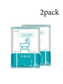 Funda desechable para bañera, bolsa de plástico portátil y reforzada de tamaño extra grande con empaque individual, bolsa de baño desechable, cubierta para bañera, para forros de bañera de hotel, salón, spa, hogar y viajes, película de plástico para ducha, accesorios de viaje, artículos esenciales para el hogar y viajes de vuelta a la escuela