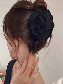 1/3 piezas de pinza de pelo de mujer de unicolor, simple y elegante de 9 cm de tela con rosa de múltiples capas, adecuada para moños elegantes, apta para uso diario de verano, accesorios bohemios de San Valentín, rosa, accesorios para el cabello, pinzas para el cabello, pasadores para el cabello, sujetadores para el cabello, accesorios para el cabello, accesorios para la playa, accesorios para el cabello de otoño e invierno para mujer, accesorios para vacaciones