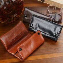 1PC, New Tobacco Bag PU Leather Tobacco Bag Creative Double Buckle Multifunctional Retro Portable Bag For Men's Hand-Held Pipe Accessories, Four Colors To Choose From