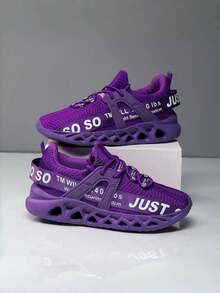 Moda pentru femei, pantofi casual în formă de lamă, respirabili, care absorb șocuri, pantofi de fitness pentru alergare. - Violet - Vizualizare 4