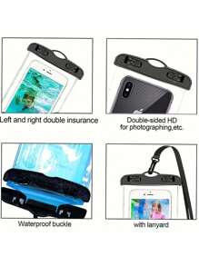 1pc Waterproof Phone Pouch - Clear Dry Bag Compatible With IPhone 14/13/12/11 Pro Max, XS/XR/X/8/7/6s Plus, SE, Galaxy S21/S20/S10 Plus, Note 10+/9, Pixel 4 XL To 7 Inch - Durable ABS/PVC Material, Fit For Phones, Mini Devices