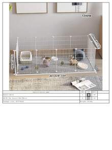 适合小型和中型犬的兔子围栏，室内宠物围栏 DIY，黑色铁丝隔离门，带门的防护栏杆，适用于豚鼠 - 彩色 - 查看 13