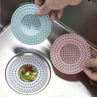 1/5 件装水槽排水过滤器、厨房水槽、浴室排水过滤器、地漏过滤器、防堵塞过滤器、马桶堵塞和防虫盖、厨房水槽滤网、防虫盖、食物收集器、毛发收集器、带网的食物和碎屑堵塞预防过滤器，适用于淋浴、浴室、洗衣房