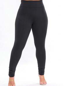 Calça Legging Montaria de Poliamida com Bolso Atrás e Levanta Bumbum - Preto - Visão 2