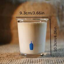 1 pezzo Tazza da caffè in vetro con motivo a cuore blu, edizione limitata di Kyoto - Solo lavaggio a mano, adatta per espresso e caffè filtrato, bordo rotondo, tazza da espresso | Articolo da bere decorativo | Tazza antiscivolo - Colore trasparente - Visualizzare 3