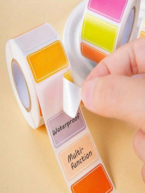 500 PCS/1 Roll Waterproof Color-Coded Index Tabs - Vibrant Durable Sticky Labels For Organizing, Tagging & Personalized Name Tags,School Supplies,Back To School
