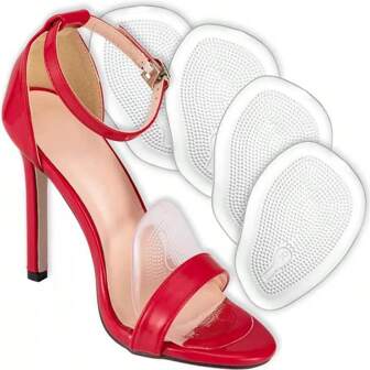 2 pares de cojines de espuma suave para la parte delantera del pie, cómodos insertos para zapatos antidolor y antideslizantes, aptos para tacones altos y zapatos casuales, esenciales de viaje, regalo para el Día de la Madre