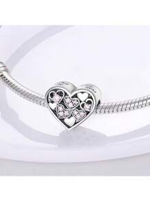 Exquisite DIY Original Personalized Sterling Silver Accessories Colorful Zirconium Love Beaded Charm Bracelet Valentine's Day Gift