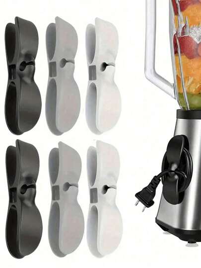 10/5pcs Solid Color Small Kitchen Appliance Cable Organizer Upgraded Kitchen Power Cord Organizer: No Drill Plug-In Cord Holder, Household Organizer And Storage Tool, Cable Management Bracket, For Kitchen Appliances And Electronic Devices, Suitable For Home And Office, Cord Winding