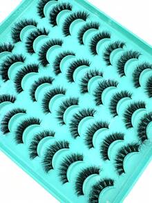 HBZGTLAD 20 Pairs Thick Faux Mink 3D Fluffy Cat Eye Lashes, Wispy Striplashes For Natural And Extended Look Strip Lashes,Lashes,Eyelashes,Fake Lashes - Black - View 5