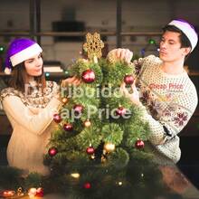 Metallic Christmas Santa Claus Hat 2 Pcs - Purple - View 7