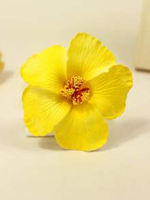 1pc Bohemian Hibiscus Flower Faux Flower Hair Clip, Swimsuit Side Decor Hair Accessory For Bride, Beach Travel,Hair Barrettes Hair Clips Claw Clips Hair Claws, School Stuff, Vacation Outfits Woman