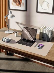 1Pc Geavanceerde Napa Textuur Kunstleren Lichte Bureau Onderlegger, Dubbelzijdig Gebruik, Kantoor Bureau Onderlegger, Grote Muismat, Antislip Kunstleren Bureau Onderlegger, Laptop Bureau Onderlegger, Waterdicht Bureau Schrijfblok Voor Kantoor En Thuis (Paars, Roze)