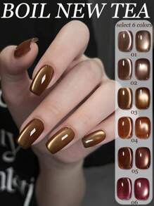 12ml Spring Summer Top Selling Nail Art Ice Transparent Spring Banquet Cat Eye Gel Nail Polish Nail Salon Special Blue Pink Glass Bead Nail Gel Nail Supplies