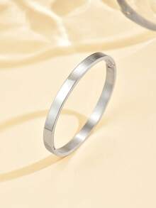 1pc Fashionable Stainless Steel Bracelet, Suitable For Daily Wear - Black - View 7