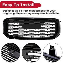 Parrilla delantera estilo Denali en negro brillante para GMC Yukon XL 2015-2020 - 1 - Ver 2