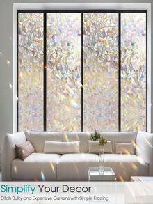 1PC Household PVC Window Privacy Sticker, Glass Privacy Film, Color Glass Decorative Window Film, Sunshade Window Sticker, Electrostatic Adsorption, No Glue Required, Frosted Privacy Glass Sticker, UV Protection, Suitable For Home, Office, Bathroom Privacy And Light Protection Room Decor Home Decor