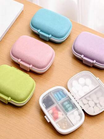 1/2 pezzi Nuova Scatola Portapillole Sigillata da 8 Scomparti, Scatola Portapillole Impermeabile, Scatola di Sottoimballaggio, Scatola Portatile Comoda per Viaggiare