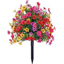 1pc Artificial Straight Plug Plant Flowers With Ground Spikes For Outdoor Spring Summer Decoration, Artificial Silk Daisy Eucalyptus Flowers Look Real, UV Resistant Porch Home Indoor Terrace Balcony Yard Decoration Simulation Tree,Fall Decor,Autumn