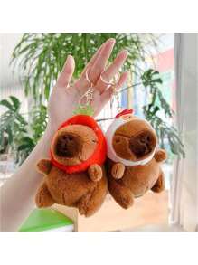 Soft Capybara Plush Keychain Toy Realistic Cute Capybara Stuffed Animals Toy Capybara Plushie, Pendant For Backpack Handbag Birthday Gift,Stuffed Toy,Pink Capybara,Party Favors For Kids, Birthday Decoration