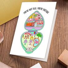 1pc, Funny 90's Polly Toys Birthday Card With Envelope Personalised Design, Suitable For Many Occasions, Unique Birthday Card For Friends, Family And Colleagues! (12cm/4.7inx17cm/6.7in)
