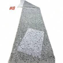 African Nigerian Tulle Beaded Mesh Lace Fabrics 2025 High Quality Embroidery French Sequins Net Lace Fabric For Party Dress Sewing