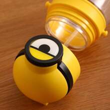 Miniso Minions Themed Cute Design Backpack Strap Plastic Straw Cup 600mL/20.29oz, Portable Daily Use (1 PC)
