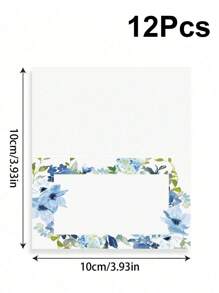 24pcs Floral Pink & Green Themed Foldable Wedding Place Cards, Suitable For Wedding Reception, Party, Birthday, Can Be Written On