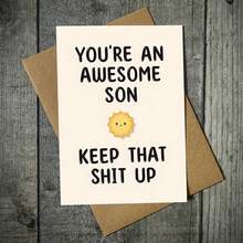 1pc, Funny Birthday Card. Son Birthday Greeting Card. Creative Little Sun Pattern Embellishment Design. Suitable For Birthday Party, Perfect Birthday Greeting Card For Son (12cm/4.7inx17cm/6.7in) - Multicolor - View 11