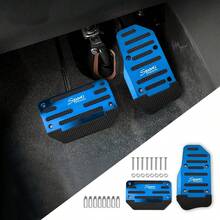2-Pack Anti-Slip Car Pedals Red Alloy Brake, Accelerator, Clutch Pedal Covers - Suitable, SUVs, ATVs - Automatic Transmission Kit, Anti-Slip Rubber Foot Plates, Durable Foot Pedals|Ergonomic Footrest|Durable Foot Pedal - Blue - View 7