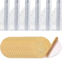 6pcs Table Runners 28*275cm + 36pcs Placemats 33cm, Table Runner And Placemat Set, Suitable For Party Decoration