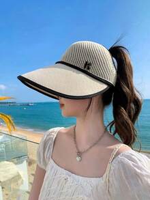 1 Pc Women's Oversized Sun Hat, Breathable & Versatile For Summer, UV Protection Riding Cycling Beach Hat With Large Brim - View 9