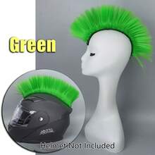 Helmet Mohawk Wig Adhesive Mohawk For Motorcycle Bicycle Ski Snowboard Helmet Hair Patches Skinhead Costumes Wig Cosplay Wig(Helmet Not Included) ,Music Festival - Multicolor - View 16