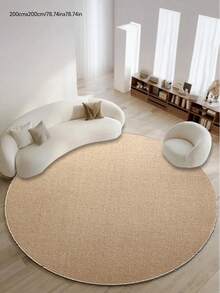 1pc Handwoven Round Jute Style PP & TPR Material Rug, Soft & Durable, Easy To Clean, Absorbent, Suitable For Entryway, Bedroom And Indoor Spaces - Brown - View 23