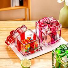 1/2 szt. świątecznych czerwonych szklanych słoików z kokardką, romantyczny słoik do przechowywania cukierków ślubnych w stylu vintage, pojemnik na suszone owoce, mały organizer na próbki, słoik do dekoracji pokoju, pojemnik na drobiazgi w przedpokoju, pojemnik na ciasteczka, uroczy prezent dla rodziny, przyjaciół, dziewczyny, pary na Walentynki