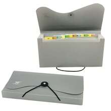 Pastas Sanfonada para Cheque Pasta Documentos Pasta Arquivo Pasta Cheque 12 Divisória Organização Pasta Duplicata - Prata - Visão 2