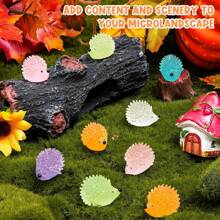40PCS Glowing Mini Resin Hedgehog Cute Mini Hedgehog Image Glow-In-The-Dark, Tiny Resin Hedgehog Animals For Dollhouse Miniature Landscape Gardening Fish Tank Aquascape DIY Home Outdoor Decorations