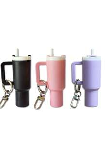 10/8/5/3/2pcs Mini Water Bottle Keychain - Street Style, Multiple Colors, Can Be Used For Keychain Accessory Charms, Wallet Charms, Cups, Wallet Accessories, Mini Water Bottle Keychain, Mini Cup Keychain, Key Ring Or Lip Balm, Cute Water Bottle Keychain, Plastic Material, A Good Gift For The Opening Season