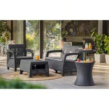 Pacific Rattan Style Outdoor Cool Bar Ice Cooler Table Garden Furniture - Anthracite - Grey - View 4