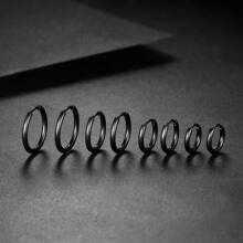 4 pares de pendientes de aro tipo "huggie" de acero inoxidable quirúrgico 316L de 6mm, 8mm, 10mm y 12mm, hipoalergénicos, para cartílago, hélix y lóbulos, tipo bisagra, para hombres y mujeres